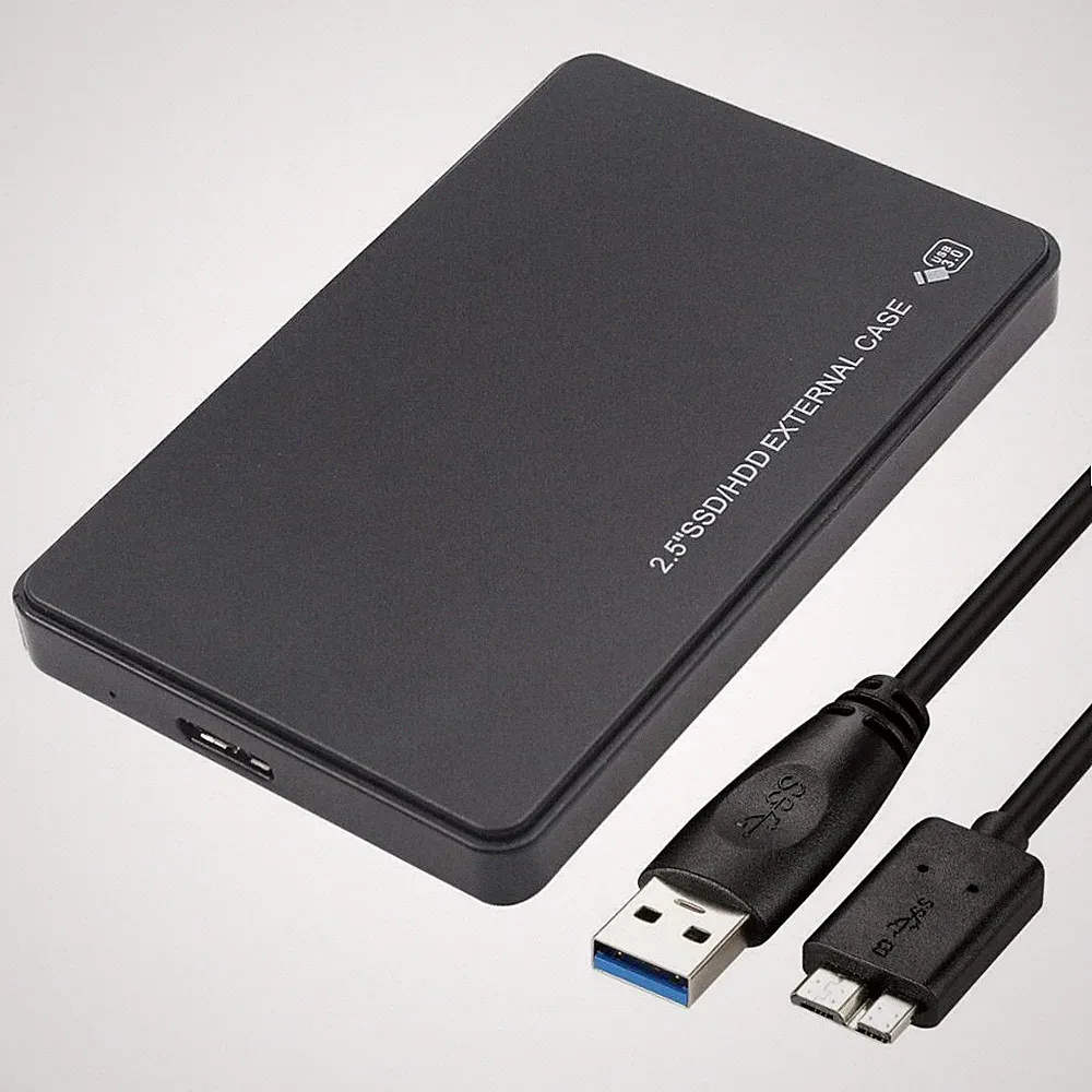 2.5” USB 3.0 External Hard Drive Enclosure - High-Speed HDD SSD Case for Laptop