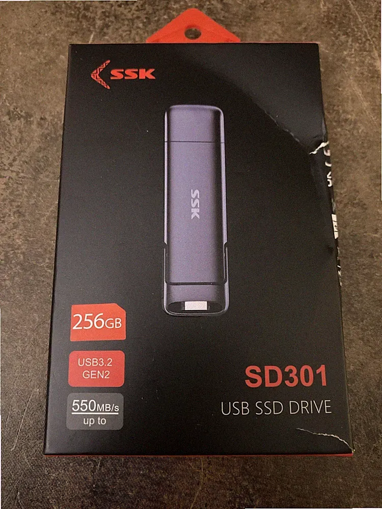 SSK 256GB Portable External SSD, up to 550MB/s Ultra Speed USB3.2 Gen2 External